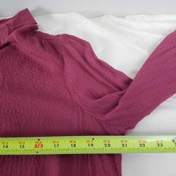 Express Shirt Womens Large Top New Smocked Cuff Long Sleeve Button Up Blouse - Picture 9 of 11